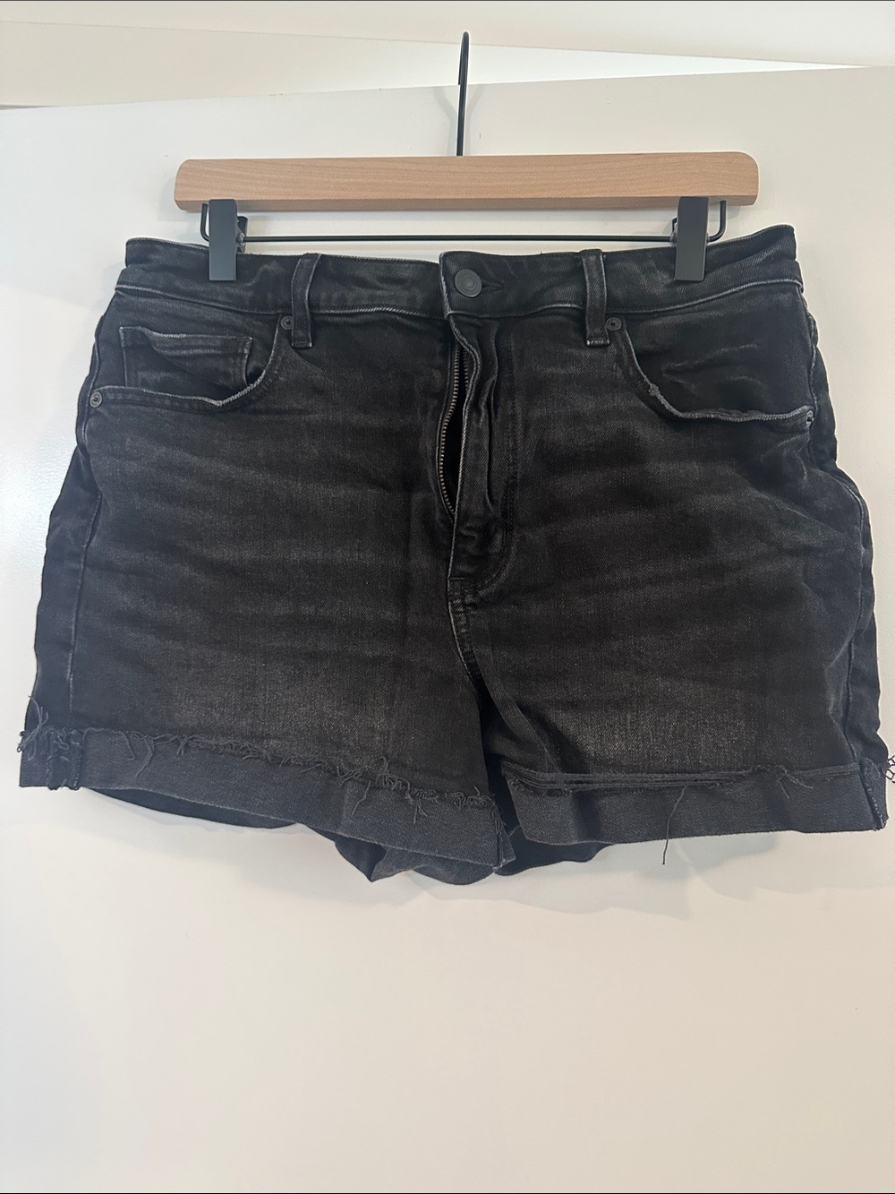 American Eagle Outfitters Black Washed Denim Cutoff Shorts